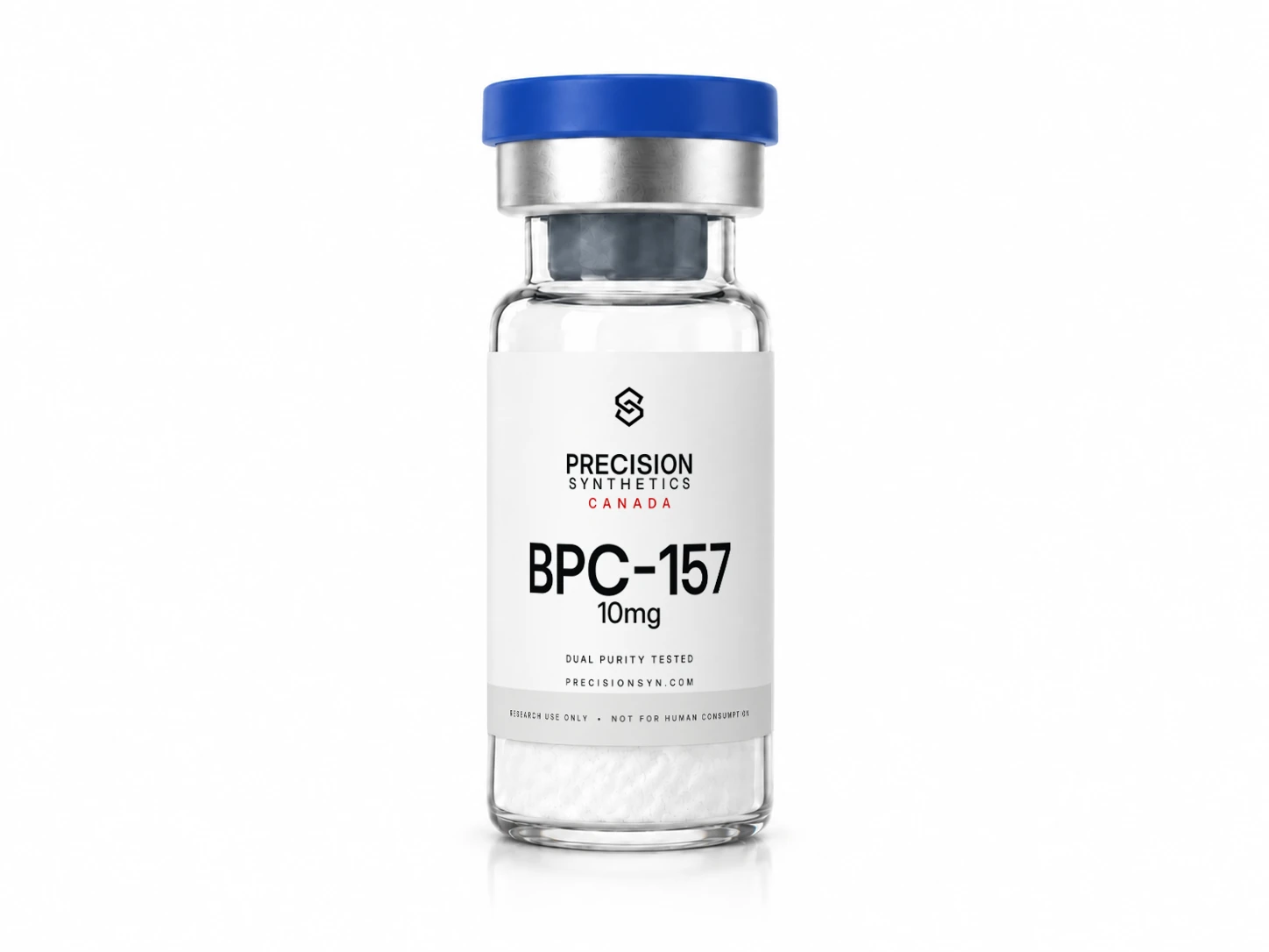 BPC-157 10mg vial from Precision Synthetics Canada