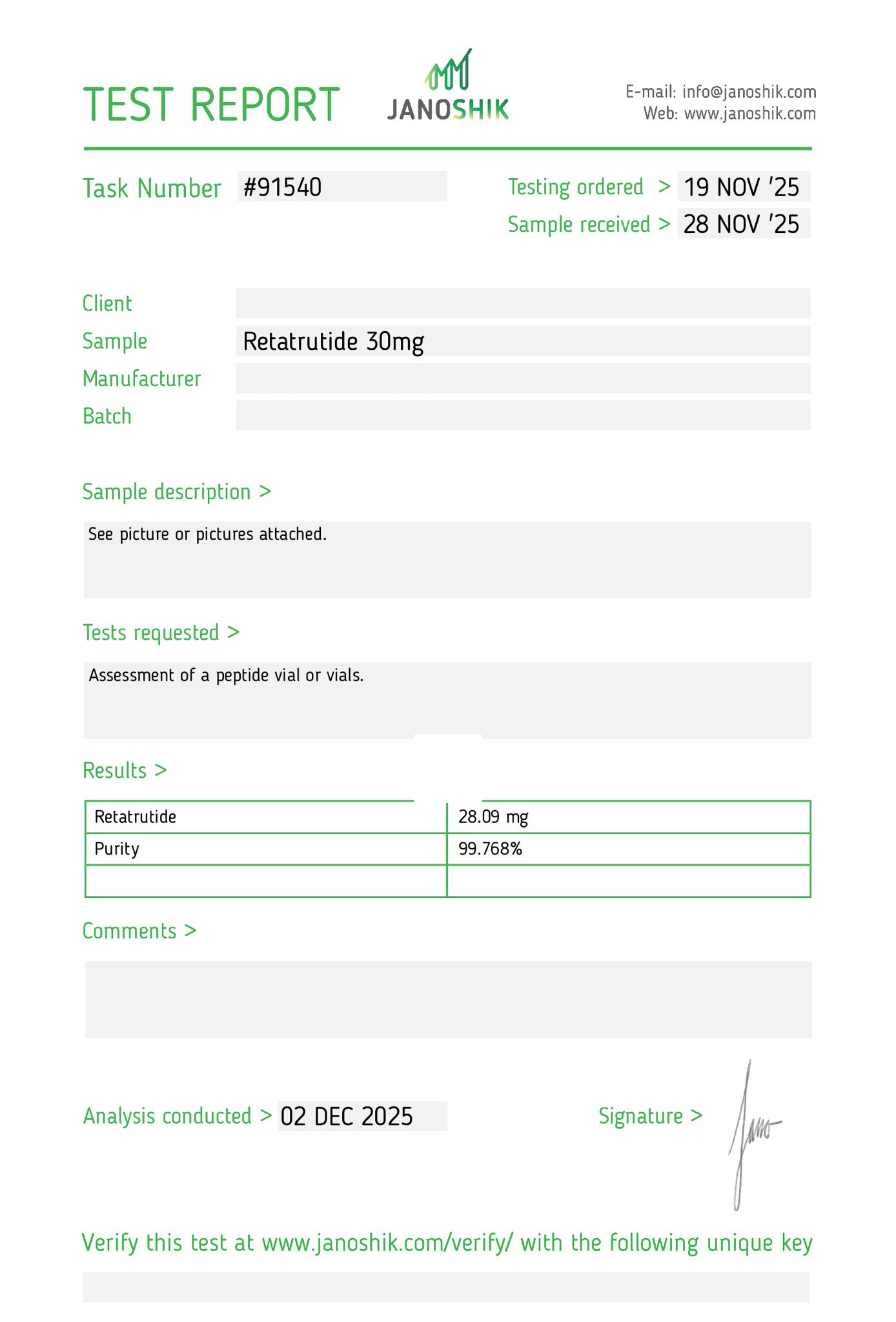 Retatrutide 30 mg source-lab COA preview